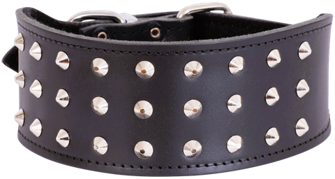 Collar Leather Bull Terrier 60cm Black