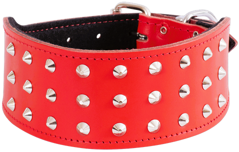Collar Leather Bull Terrier 60cm Red