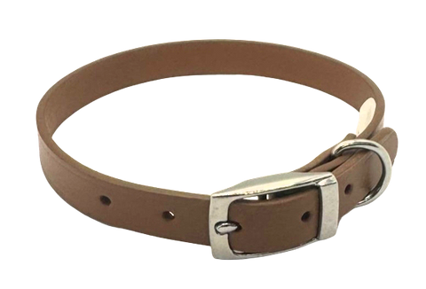 Collar Leather Classic Plain 40cm Tan