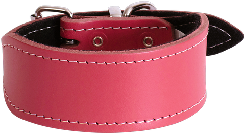 Collar Leather Whippet 40cm Pink