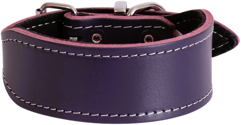 Collar Leather Whippet 40cm Purple