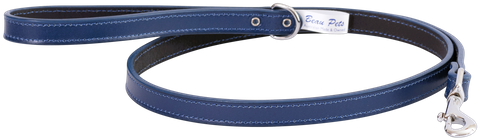Lead Lthr Deluxe Sewn 16mm x 100cm Blue
