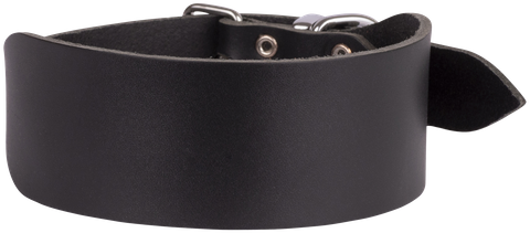 Collar Leather G/Hound 51cm Plain Black