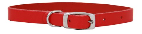 Leather Collar Puppy w/"D" Red