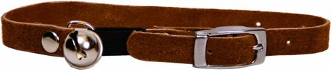 Collar Suede Cat Safety w/Bell Brown