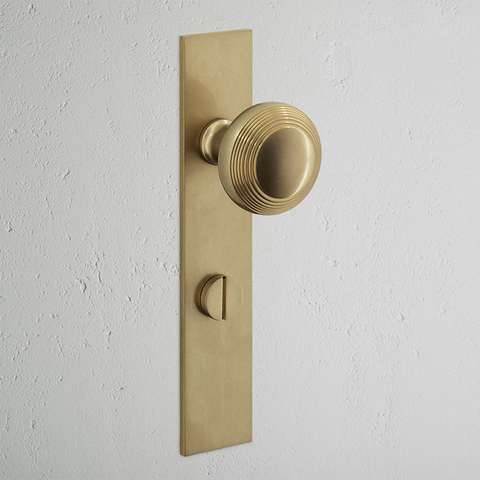 Poplar Long Plate Door Knob Privacy AB