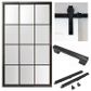 12-Lite Black Metal Barn Door Combo Kit