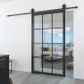 12-Lite Black Metal Barn Door Combo Kit