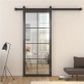 8-Lite Black Metal Barn Door Combo Kit