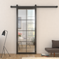 8-Lite Black Metal Barn Door Combo Kit