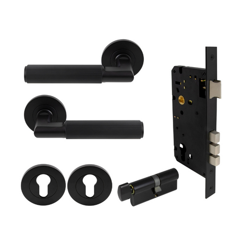 NIDO Lumina Entrance Linear Knurled BLK