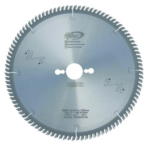 THIN KERF SAW BLADE, 250MM X 100T