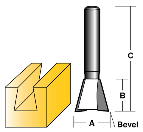 DOVETAIL BITS, CARBIDE TIPPED
