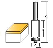 TWO FLUTES, CARBIDE TIPPED WITH BALL BEARING GUIDE