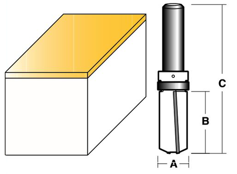 INVERTED FLUSH TRIM BIT WITH DOWN SHEAR