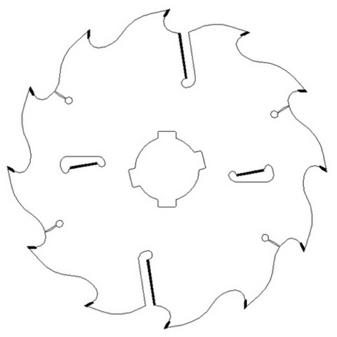 MULTI RIP SAW BLADE, 350MM DIAMETER X 12 TEETH, +4 WIPERS