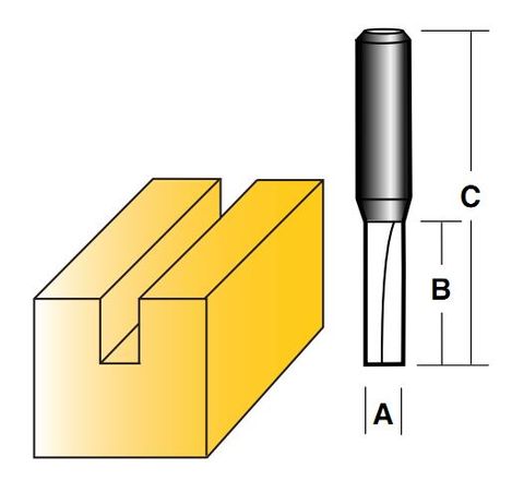 CARBITOOL STRAIGHT ROUTER BIT 6MM LONG 1//4/" SHANK