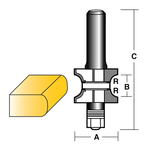 CARBIDE TIPPED FOUR FLUTES WITH BALL BEARING GUIDE