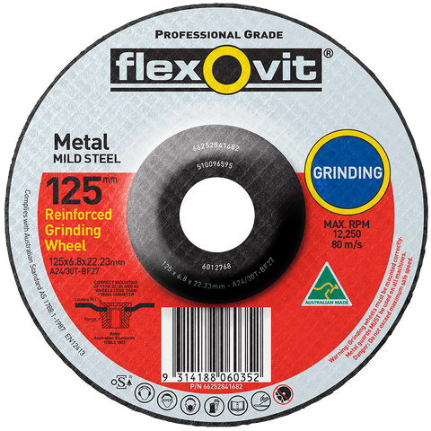 DISC GRIND METAL FLEXOVIT D/C 125X6.8X22MM