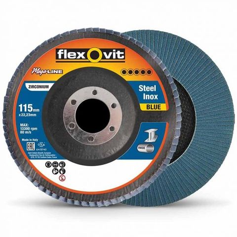 DISC FLAP FLEXOVIT 115MMX22MM 40G ZIRCONIA