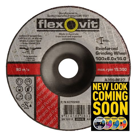 DISC GRIND METAL FLEXOVIT D/C 100MM6X16MM