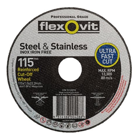 DISC ULTRA THIN METAL FLEXOVIT 115X1.0X22.2MM