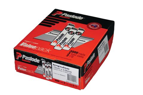 NAIL PASLODE 75X3.06MM BRIGHT + GAS (BOX 3000)