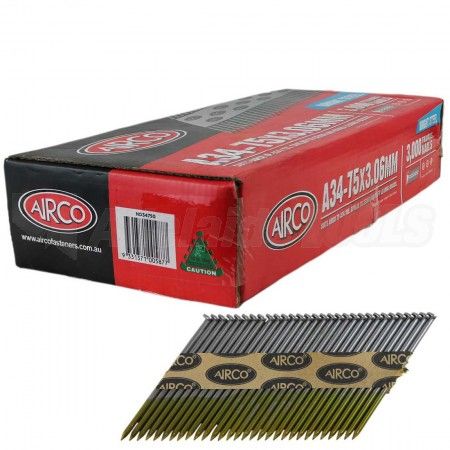 NAIL AIRCO A34 88X3.3MM GALV (BOX 3000)