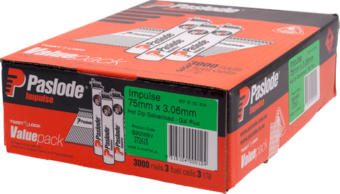 NAIL PASLODE 75X3.06MM GALV+GAS (BOX 3000)