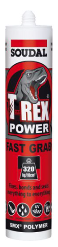 SEALANT SOUDAL T-REX FAST GRAB BRIGHT WHITE 290ML