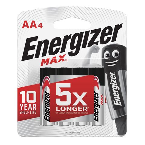 BATTERY ENERGIZER MAX AA (PK 4)