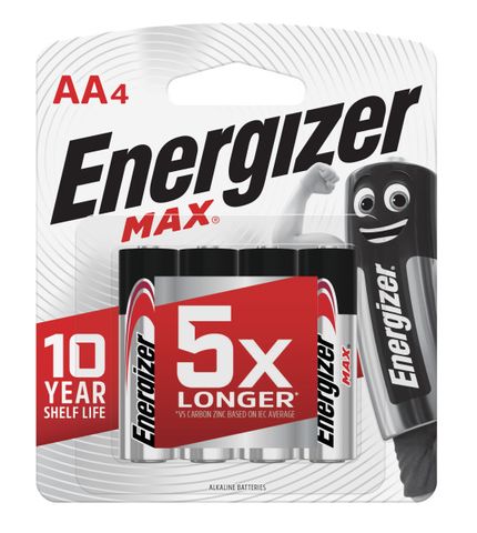 BATTERY ENERGIZER MAX AA (PK 4)