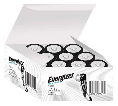 BATTERY ENERGIZER MAXPLUS ALK D DP12 (PK 12)