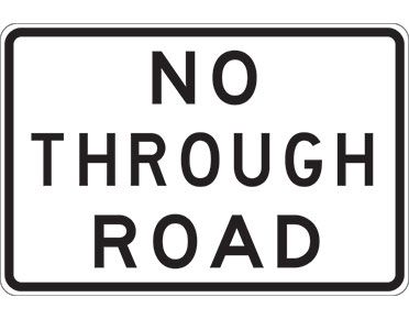 SIGN NO THROUGH ROAD CFLT 600X600MM CL1