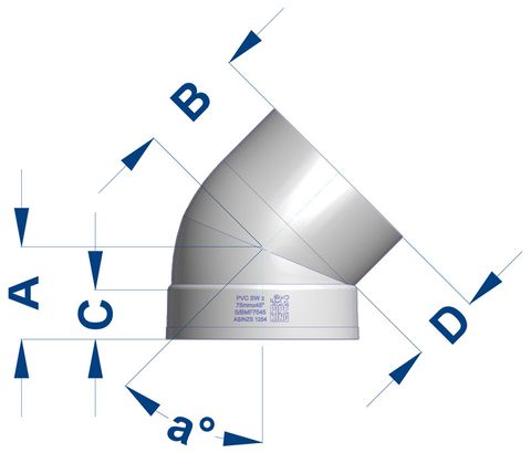 STORMWATER ELBOW M&F 90MM X 15 DEG (PVC)