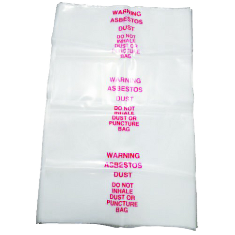 ASBESTOS BAG PRINTED 600LX900W CLR 200UM