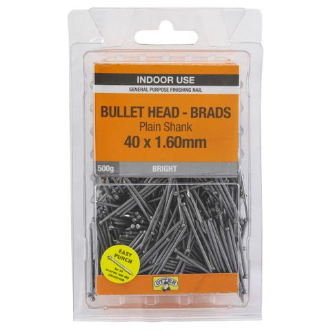NAIL BULLET BRIGHT  40X1.6MM  (500G PACK)