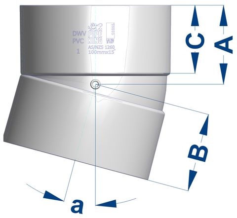 SEWER DWV ELBOW F&F 100 X 15 DEG (PVC)