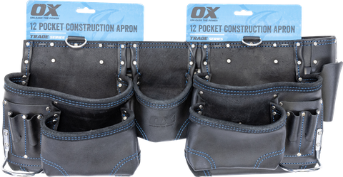 APRON BLACK LEATHER 12 POCKET