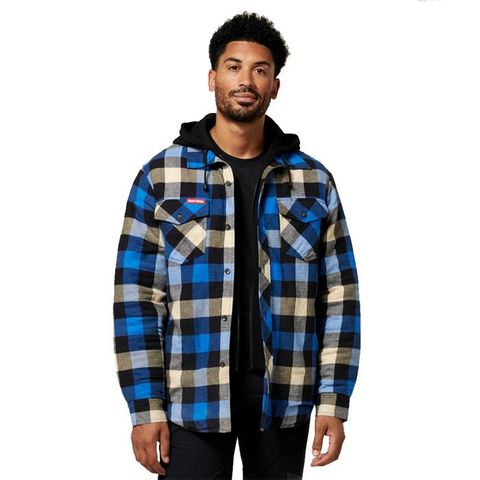 JACKET YAKKA QUILTED FLANNEL BLUE SML