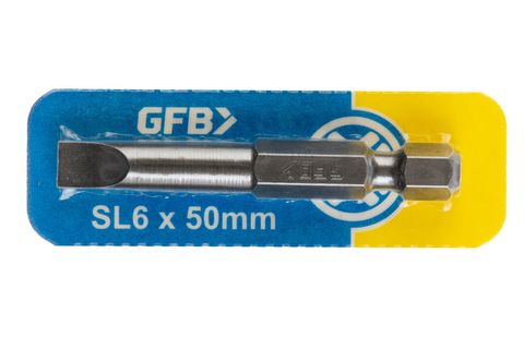 DRIVER INSERT BIT - SLOTTED 6MM 50MM