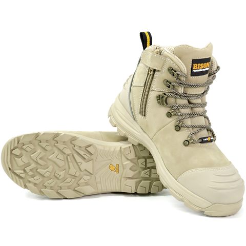 BOOT BISON XT ANKLE LACE UP ZIP STONE 5