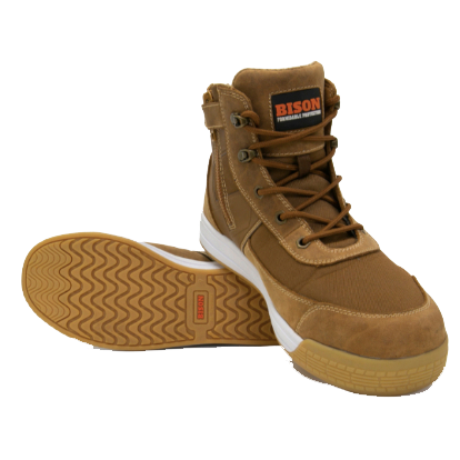 BOOT DUNE HIGHTOP ZIP SIDE LACEUP BROWN 8