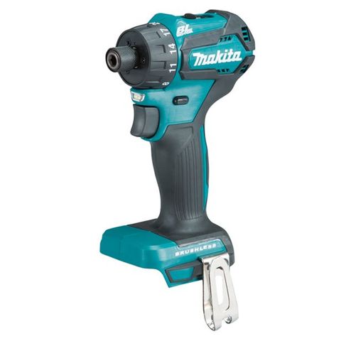 DRILL DRIVER MAK 18V B/LESS 1/4" HEX DDF083Z SKIN