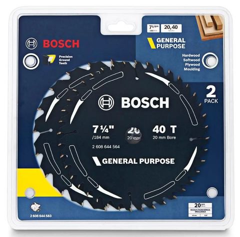 TCT SAW BLADE GP WOOD 184MM X 20 & 40T BOSCH