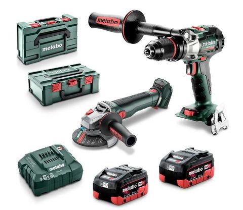 HAMMER DRILL + ANGLE GRINDER 18V B/LESS METABO KIT