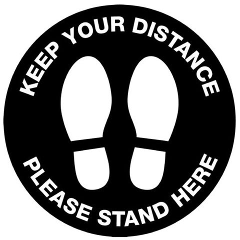 STICKER FLOOR -  STAND HERE D400MM