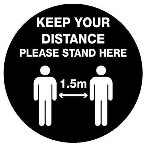 STICKER FLOOR KEEP YOUR DISTANCE 1.5MT D400MM