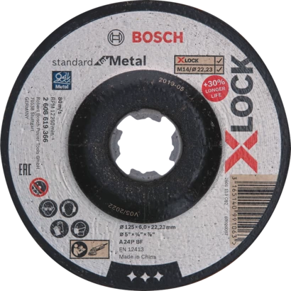 DISC GRINDING BOSCH STD X-LOCK METAL DEP 125X6MM