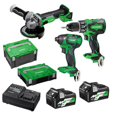 DRILL & DRIVER & GRINDER 18V HIKOKI 3PCE KIT